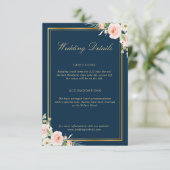 klassieke goudtrouwkaart voor lijst informatiekaartje (Staand voorkant)