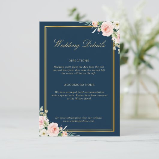 klassieke goudtrouwkaart voor lijst informatiekaartje (Staand voorkant)