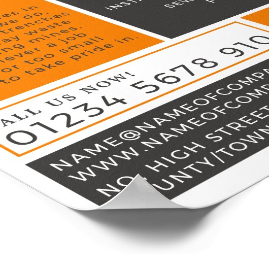 Klassieke graafmachine, bouwmachines Adverteren Poster (Hoek)