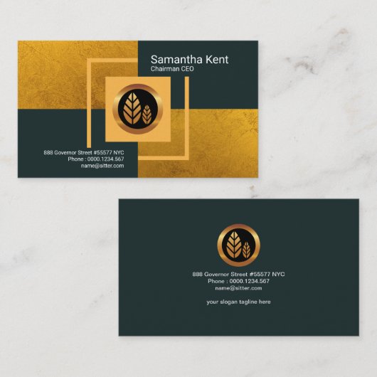 Klassieke Graceful Gold Elegance Founder CEO Visitekaartje (Voorkant / Achterkant)