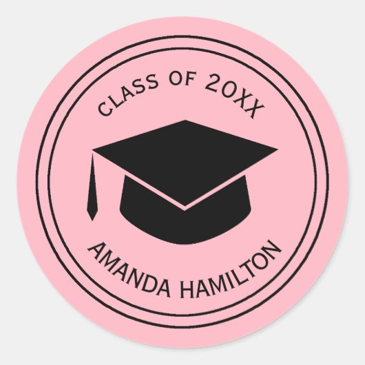 Klassieke gradatieknop, aangepast PLUSH PINK Ronde Sticker (Voorkant)