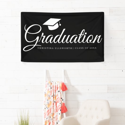 Klassieke Graduation Cap Party Spandoek (Insitu)