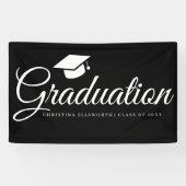 Klassieke Graduation Cap Party Spandoek (Horizontaal)
