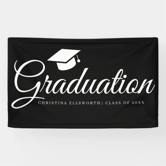 Klassieke Graduation Cap Party Spandoek (Horizontaal)