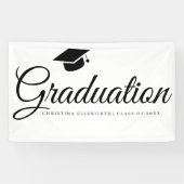 Klassieke Graduation Cap Party Spandoek (Horizontaal)