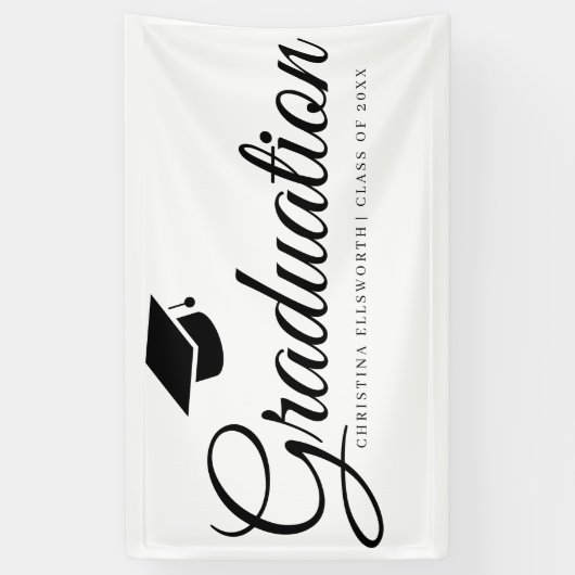 Klassieke Graduation Cap Party Spandoek (Verticaal)