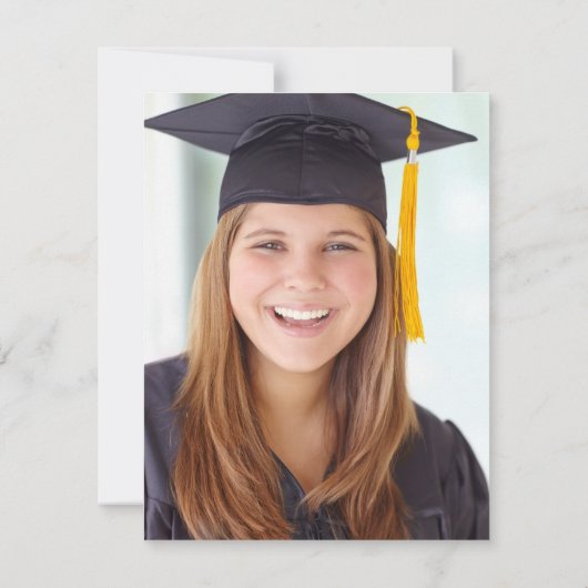 Klassieke Graduation Cap Zwart Goud Foto Bedankkaart (Achterkant)