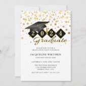 Klassieke Graduation Cap Zwart Goud Foto Kaart (Voorkant)