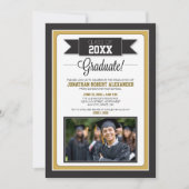Klassieke Graduation Party Invitation (goud) Kaart (Voorkant)