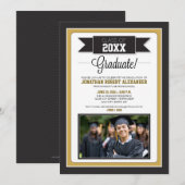 Klassieke Graduation Party Invitation (goud) Kaart (Voorkant / Achterkant)