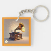 Klassieke Gramophone Revival Sleutelhanger (Achterkant)