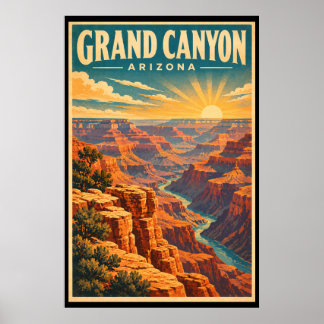 Klassieke Grand Canyon National Park Reis Kunst Poster