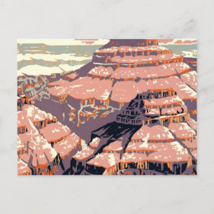 Klassieke Grand Canyon National Park WPA-poster ku Briefkaart