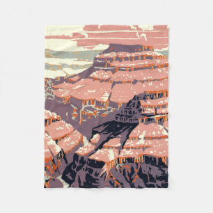 Klassieke Grand Canyon National Park WPA-poster ku Fleece Deken
