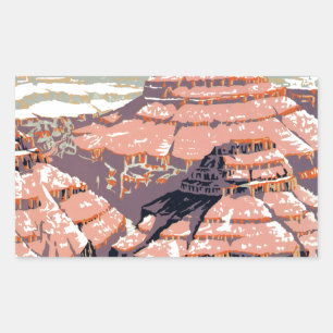Klassieke Grand Canyon National Park WPA-poster ku Rechthoekige Sticker