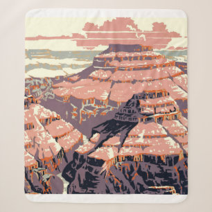 Klassieke Grand Canyon National Park WPA-poster ku Sherpa Deken