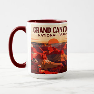 Klassieke Grand Canyon WPA-stijl gepersonaliseerd Mok