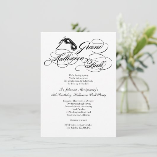 Klassieke Grand Halloween Bal Kostuum Regency Kaart (Staand voorkant)