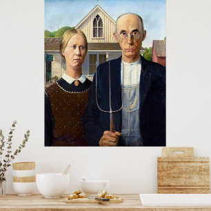Klassieke Grant Wood American Gothic Boer Kunstsch Poster