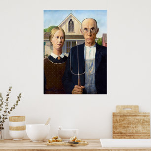 Klassieke Grant Wood American Gothic Boer Kunstsch Poster