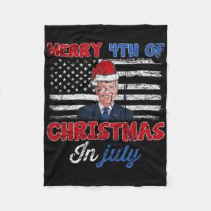 Klassieke grappige Joe Biden vrolijke 4e kerstdag Fleece Deken