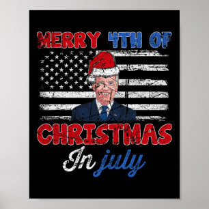 Klassieke grappige Joe Biden vrolijke 4e kerstdag Poster