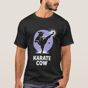 Klassieke Grappige Karate Koe Silhouet Martial Art T-shirt