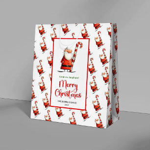 Klassieke grappige Kerstman cadeautas rood groen f