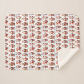 Klassieke grappige Kerstman rood en wit Sherpa Deken (Voorkant (horizontaal))