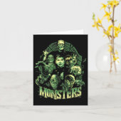 Klassieke Grappige Monster Mash Frankenstein Horro Kaart (Gele Bloem)