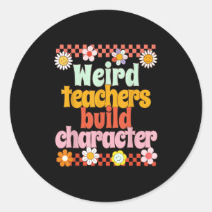Klassieke Grappige Retro Motiverende Leraar Retro Ronde Sticker