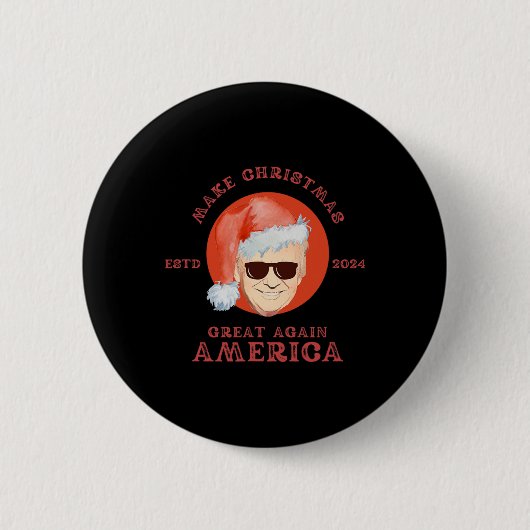 Klassieke Grappige Trump Maak Kerstmis Groot Cadea Ronde Button 5,7 Cm (Voorkant)