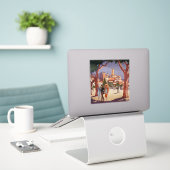 Klassieke Grasse Zomer Kunst Sticker (Laptop op bureau)
