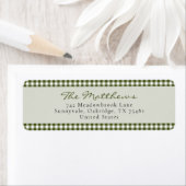 Klassieke Green Gingham kerstfamilie terugkeer Etiket (Insitu)