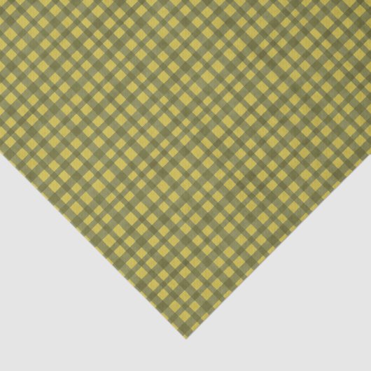 Klassieke Green Gingham Plaid Minimal Christmas Tissuepapier (Detail)