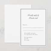 Klassieke grens Manuscript Elegant Wedding Meal Ch RSVP Kaartje (Voorkant / Achterkant)