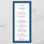 Klassieke grens marineblauw huwelijk menu (Voorkant)