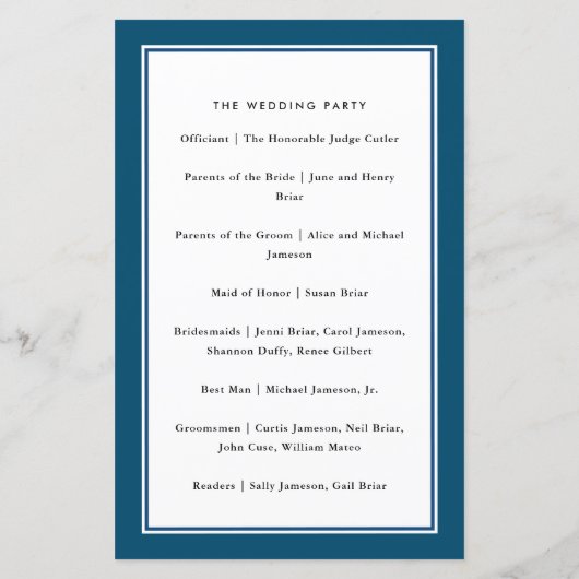 Klassieke grens marineblauw, papierprogramma (Achterkant)