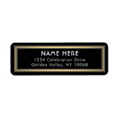 Klassieke grens Zwart goud en wit terugkeeradres Etiket (Voorkant)