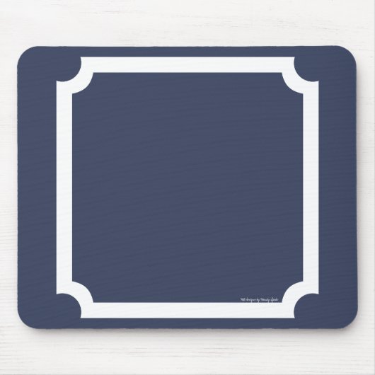 Klassieke grensmousepad in de Nautical Navy/White Muismat (Voorkant)