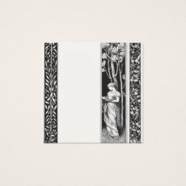 Klassieke  grensvrouw met boek vierkante visitekaartjes