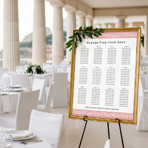 Klassieke Griekse sleutel 12 tafels Zitplan Teken Poster