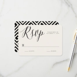 Klassieke Griekse Sleutel Kalligrafie Script Chiqu RSVP Kaartje