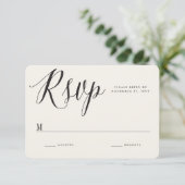 Klassieke Griekse Sleutel Kalligrafie Script Chiqu RSVP Kaartje (Staand voorkant)