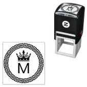 Klassieke Griekse Sleutel S Omlijst Initiaal Kroon Zelfinktende Stempel (In situ)