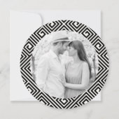 Klassieke Griekse sleutel sparen de Foto van het M Save The Date (Achterkant)