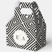 Klassieke Griekse sleutel zwart-wit Bedankdoosjes (Voorkant)