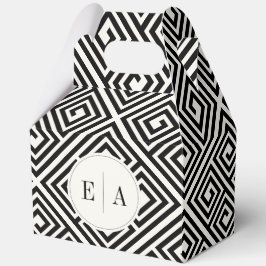 Klassieke Griekse sleutel zwart-wit Bedankdoosjes