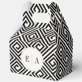 Klassieke Griekse sleutel zwart-wit Bedankdoosjes (Achterkant)