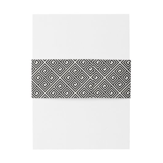 Klassieke Griekse sleutel zwart-wit Uitnodigingen Wikkel (Achterkant Voorbeeld)